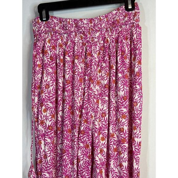 Anthropologie Pink Floral High Waisted Pull on Jogger Pants Size M - Picture 9 of 13